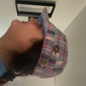 Plaid Button Cap
